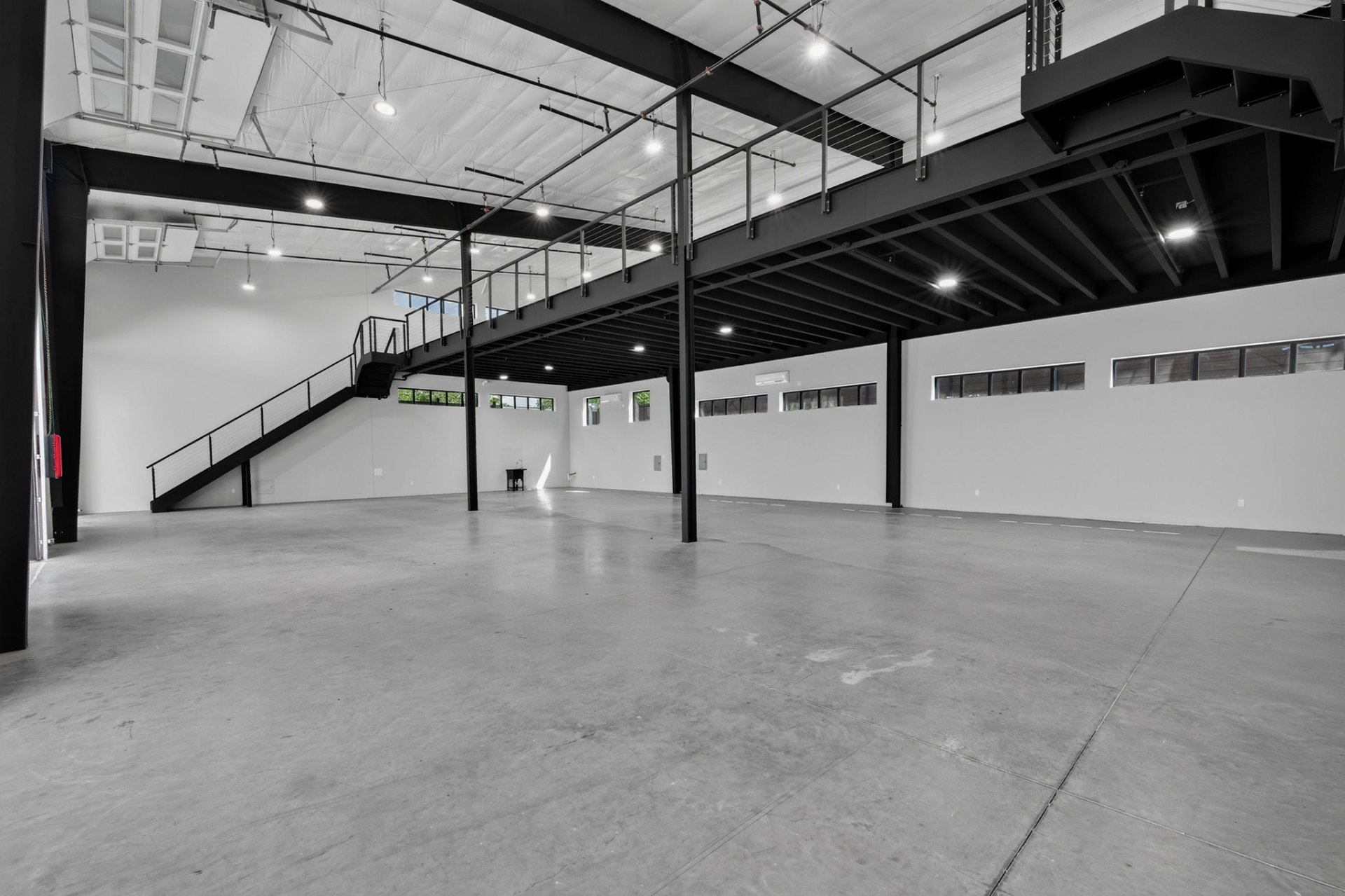 Wide interior of a larger GOTA unit with mezzanine catwalk