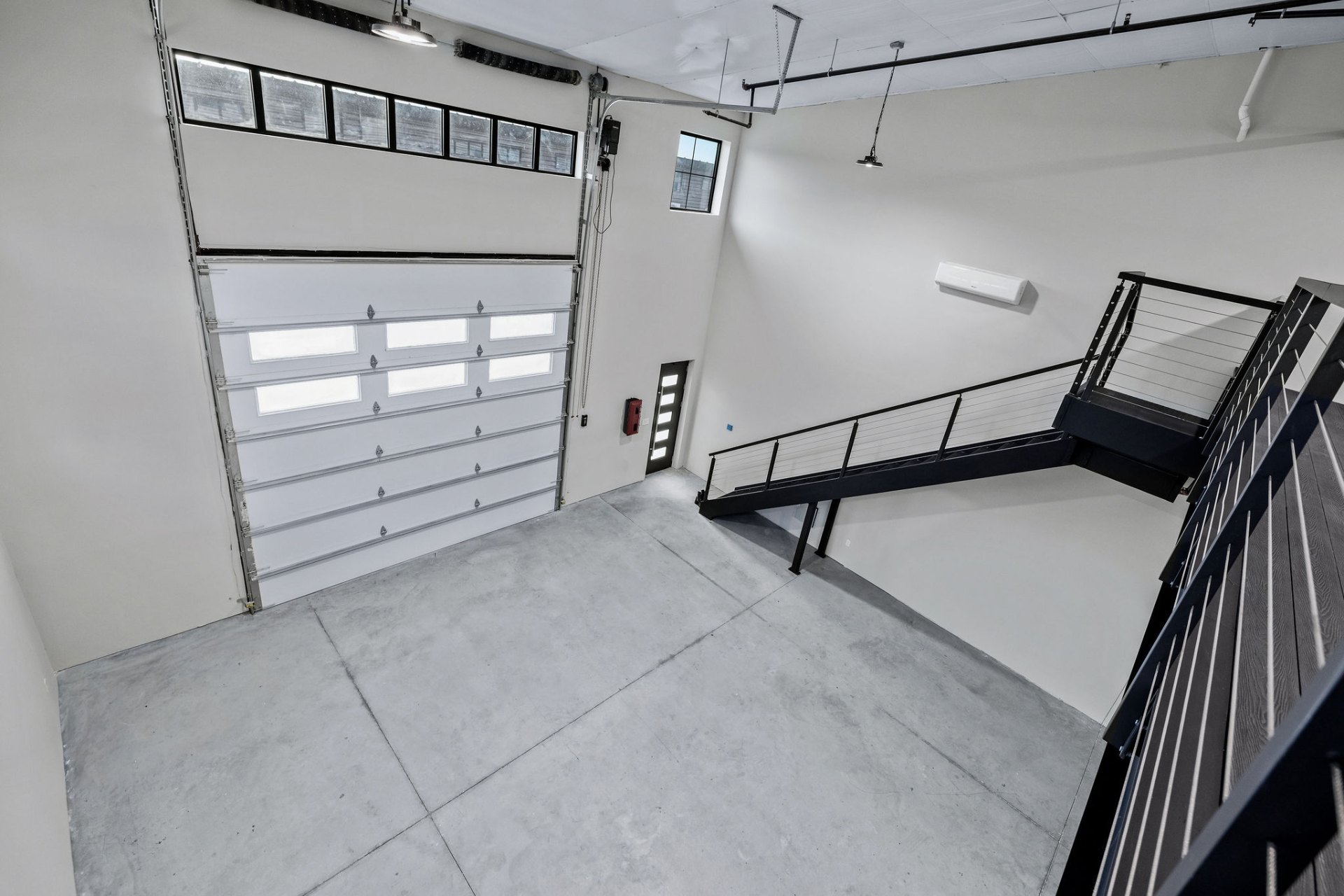 GOTA unit interior looking toward the oversized garage door